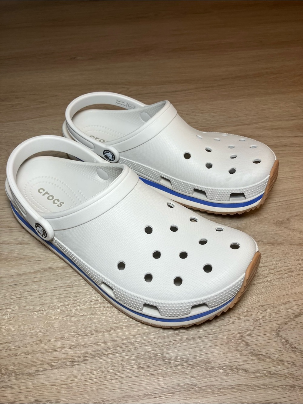 Crocs Crocband Runner Clogs Atmosphere Grey White Blue Gum Sole 9M 11W